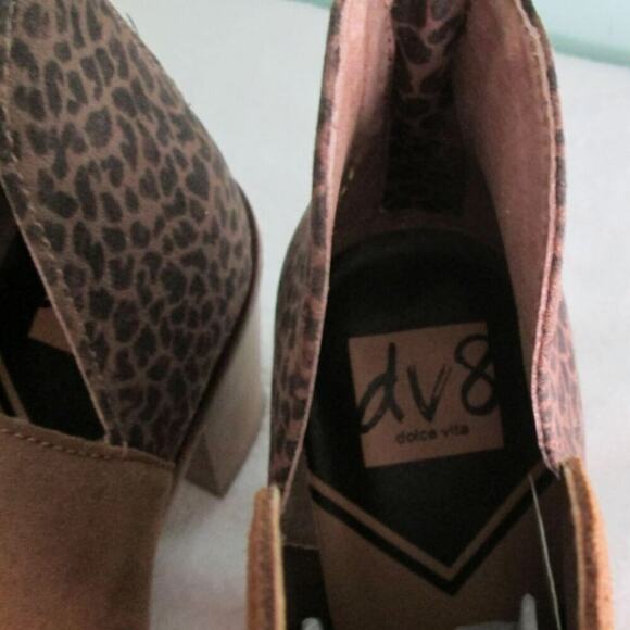 NWT DV8 Dolce Vita Women’s Shoes Shai Brown Suede & Animal Print Ankle Bootie-11 - Picture 3 of 13